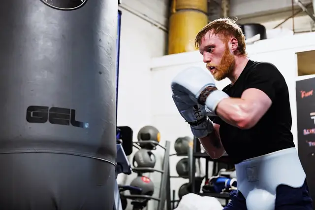 Matthew working the heavy bag